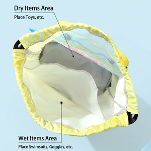 Bolsa de Natación Impermeable para Niños, de Gran Capacidad, con Separación para Ropa Seca y Mojada, con Cordón, Diseño de Tiburón - Product Image 4