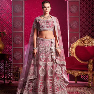 Lehenga nuptiale avec miroir Flair de 5 mètres et travail manuel Zarkan entièrement cousu Design mariage Lahnga Choli grossistes Surat Inde - Product Image 1