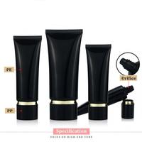 Ensemble d'emballages de tubes ovales en plastique noir pour soins de la peau, OEM personnalisé, 30 ml-200 ml, pour nettoyant visage, crème pour les mains, fond de teint