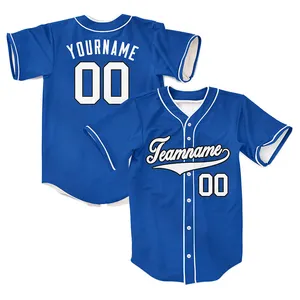 Desain Anda sendiri Softball Wear biru seragam bisbol bordir Custom jersey bisbol pemuda