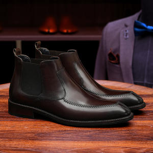 Chaussures en cuir classiques de haute qualité pour hommes, taille plus, automne/hiver, à enfiler, imperméables, amortissantes, antidérapantes, résistantes à l'usure - Product Image 2