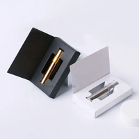 Vente en gros de flacons de parfum en verre miniatures portables rechargeables de 3 ml, 5 ml, 10 ml, 15 ml, finition mate, noir, or, argent, avec boîte en papier