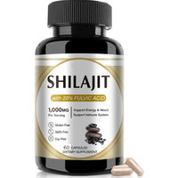 Capsules de Shilajit en marque privée OEM/ODM, meilleur booster pour la santé masculine, complément pour adultes avec extrait pur de Shilajit 10:1