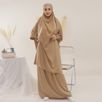 Vêtements islamiques traditionnels de grande taille pour femmes, ensemble de 2 pièces, hijab long avec jupe, vêtements pour femmes, abaya musulmane, vente en gros