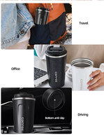 Logo personnalisé Meilleure Vente 380ml 510ml Flacons à vide Gobelets à café isolés à double paroi Tasses de voyage écologiques en acier inoxydable