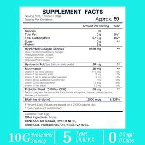Bebida de Colágeno en Polvo de Marca Privada con Ácido Hialurónico para Mujeres, Mejora la Hidratación de la Piel, Polvo Multivitamínico Hidratante - Product Image 2