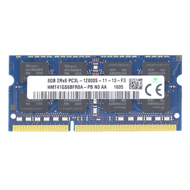 SK Wholesale DDR3 Rams Notebook 8GB 2Rx8 12800S PC3L SODIMM Memory Ram Low Voltage 1.35V for Laptop Notebook MT41GS6BFR8A-PB
