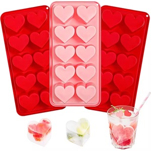 Molde de cubitos de hielo de silicona de grado alimenticio en forma de corazón hecho a mano DIY de 10 cavidades, fabricante de moldes de jabón para velas de Chocolate - Product Image 1