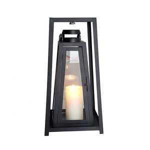 Lot De 2 Artisanal La Lanterne En Métal avec support Caractéristiques Doucement Plateau Incurvé Et Arrondie Manche Lanterne - Product Image 1