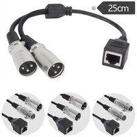 Câble audio RCA AV RG45 XLR coudé 2-en-1 composite pour haut-parleur, câble DC6.35, 3.5mm mâle stéréo, gaine PVC, blindage tressé