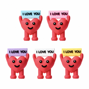 Graziosa Statuetta a Forma di Cuore con Scritta 'I Love You' in PVC, Decorazione per San Valentino, Regalo per Coppie, Arredo Casa, Decorazione per Tavoli di Matrimoni e Feste - Product Image 1