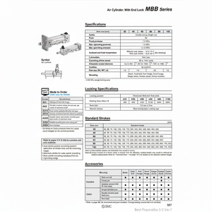 ชิ้นส่วนกระบอกลม MBBD63-100-RN นิวเมติก SMC - Product Image 1