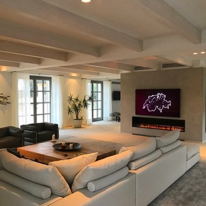 <span class=keywords><strong>Chimenea</strong></span> Eléctrica de Vapor Interior de Lujo Personalizada, Inteligente, 0.8/1/1.2/1.5/1.8/2m, <span class=keywords><strong>Chimenea</strong></span> Lineal 3D Negra con Nebulización de Agua - Product Image 1