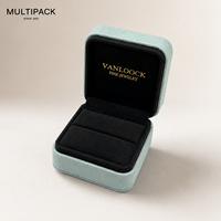 Coffret à bijoux en velours de luxe, boîte à bagues personnalisée avec logo, emballage de bijoux haut de gamme pour cadeau de fiançailles, de mariage, présentoir OEM ODM