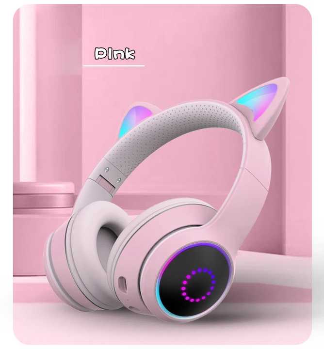 AKZ-K26 Bluetooth Headphones Cat Ear Headphones RGB Stereo Over-head Wireless Headset Gamer Earphones With Mic Support TF Card