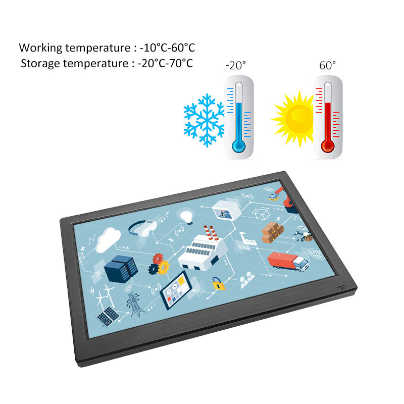 11.6 Inch Widescreen IPS HD LED Backlit Desktop Monitor USB Input with Plastic Case for Industrial Equipment VGA Input