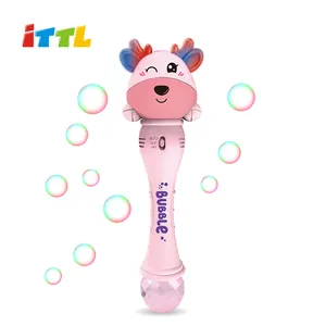 Baby soap bubble fun toy cute electric kids automatic bath blow animal bubble toy with light