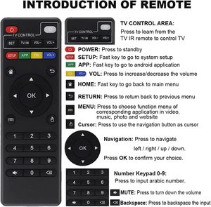 Télécommande de remplacement pour MXQ Pro <span class=keywords><strong>MX9</strong></span> M8 M8C M8S M8S M9C M10 T95 T95M T95N T95X H96 Pro X96 X96 MINI HK1 <span class=keywords><strong>Box</strong></span> HK1 MAX Rbox - Product Image 6