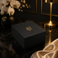 Boîte cadeau rigide de luxe avec couvercle et base, logo personnalisé, noir mat, estampage à chaud or, emballage en papier, boîte en carton deux pièces, vente en gros