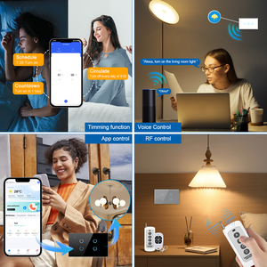 Andeli สมาร์ท WiFi 2-GANG สวิตช์ไฟสีทองแผงกระจกสัมผัสกันน้ำทำงานได้ Alexa Hey Google บ้านอัจฉริยะ RF433ชีวิตอัจฉริยะ - Product Image 2