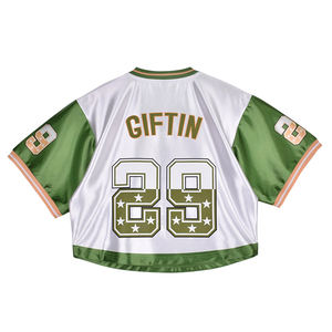 Camiseta Deportiva Corta Personalizada para Jóvenes, Estilo Vintage, Uniforme de Animadoras, Sublimación, Satén, Manga Corta, Estilo Béisbol - Product Image 2