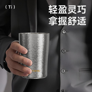 Tomic Pure Titanium Mug 320ml Crystallized Surface Outdoor Coffee Cup Lightweight Portable Camping <b>Drinkware</b> - Product Image 5