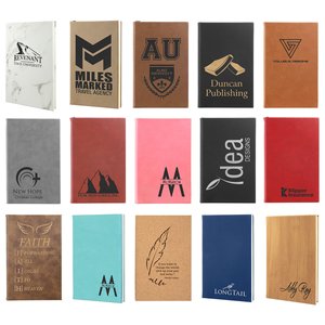 Cá nhân hoá 112 trang khuyến mại máy tính xách tay laserable Vegan leatherette Tạp Chí lót 8.5x6 inch trống Monogram tên/Logo - Product Image 3