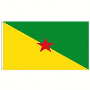 Bandera de Guyana Francesa de 3x5 pies, de poliéster, con dos ojales de latón, de una sola capa, para colgar en exteriores e interiores. - Product Image 1