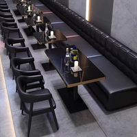 Maßgefertigtes Modernes Gastronomie-Möbelset PU-Leder Sitzbank Tische und Stühle für Café und Fast-Food-Restaurant