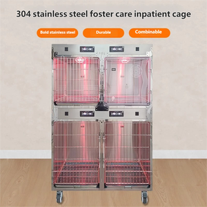 Pratik 304 Paslanmaz Çelik Evcil Hayvan Hastanesi Kafesi Köpek Kulübesi Evcil Hayvan Dükkanı Konaklama Kafesi Hayvan Saklama ve Sergi Dolabı - Product Image 5