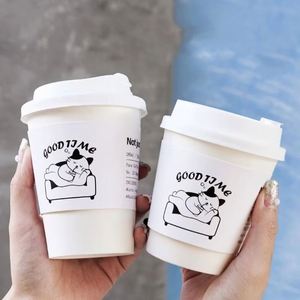 Portavasos de Papel Kraft de 8 y 12 Onzas con Logotipo Personalizable, Doble Pared para Bebidas Calientes, Vino, Bebidas Carbonatadas, Agua Mineral - Product Image 1