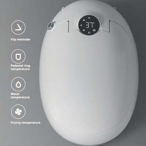 Nouveau luxe monobloc en forme d'oeuf en céramique automatique Intelligent multifonctionnel télécommande articles sanitaires <span class=keywords><strong>toilette</strong></span> intelligente - Product Image 5