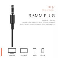 Écouteurs filaires L29 D21 3,5 mm avec microphone, stéréo basses pour le sport, intra-auriculaires, contrôle en ligne, pour les utilisateurs en ligne