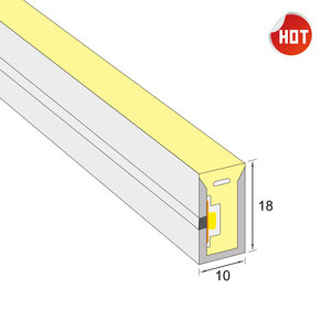<span class=keywords><strong>Tube</strong></span> néon LED en silicone 10*18mm à émission latérale IP67 24V <span class=keywords><strong>15W</strong></span>/M 120 LED/m SMD2835 découpable pour éclairage de chambre - Product Image 1