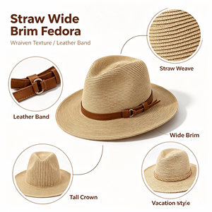 Chapeau de soleil pliable en fourrure pour <span class=keywords><strong>femme</strong></span> Comhats, pour la plage, protection UV, été - Product Image 2