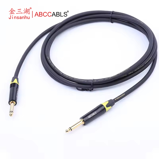 ABCCABLS 6.35mm TS Mono Audio Cable Gold Plated Oxygen-Free Copper Core Instrument Cable for Electric Guitar Microphone Speaker