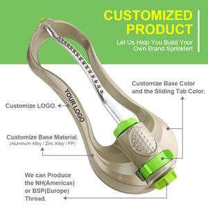 Arroseur de pelouse en métal réglable SUNSHINE, robuste, avec 15 buses de précision, base en alliage de zinc, arroseur <span class=keywords><strong>d</strong></span>'<span class=keywords><strong>arrosage</strong></span> de jardin pour la cour - Product Image 2