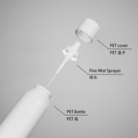 Vente en gros de flacons pulvérisateurs cylindriques en PET de 150 ml avec pulvérisateur à fine brume pour la crème solaire et la brume bronzante