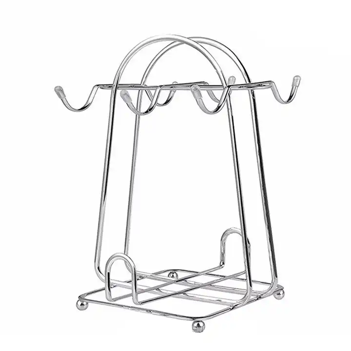 Tea Cups Display Stand Cups Holder Stainless Steel Drying Rack for