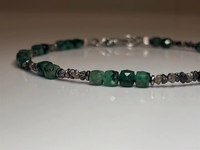 Pulsera Hecha a Mano de Alta Calidad, Impermeable, para Invierno, con Cuentas de Turmalina en Forma de Cubo, Chapada en Plata, con Piedras de Colores, Regalo de Joyería