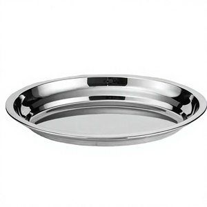 Nordic Stainless Steel Steak Dinner <b>Plates</b> <b>Snack</b> Fruit Dessert Vegetable Shallow <b>Plate</b> Vintage Restaurant Dish Tray Tableware - Product Image 2