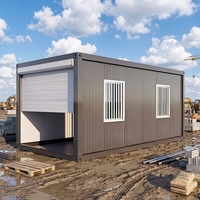 Garage modulaire portable en acier de 20 pieds et 40 pieds, conteneur mobile préfabriqué avec porte à roulettes