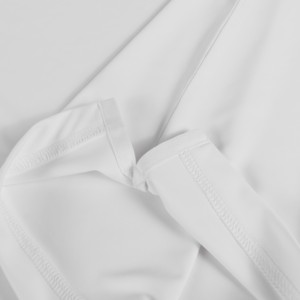 Men's White Short Sleeve Polo Shirt Solid Color Knitted Polyester Quick Dry Casual Wear Button Front and Logo on Left Sleeve - Product Image 6