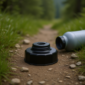 Bouchon de bouteille en plastique noir avec centre fileté pour remplacement de bouteille d'eau 446 - Product Image 3