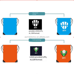 Bán Buôn Khuyến Mại Biểu Tượng Tùy Chỉnh 210D Polyester Dây Kéo Túi Thể Thao Nylon Ba Lô Không Thấm Nước Phòng Tập Thể Dục Dây Kéo Túi - Product Image 2