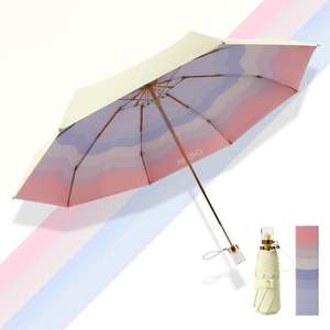 Paraguas Manual de 5 Pliegues, Personalizado, Doble Capa, Protección Solar UV y Contra la Lluvia, Moderno, Mini, Plegable, para Mujer - Product Image 2