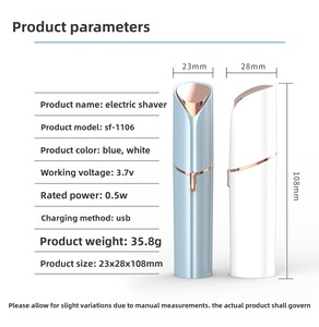 Épilateur électrique à double lame flottante <span class=keywords><strong>pour</strong></span> un rasage doux, outil d'épilation exclusif <span class=keywords><strong>pour</strong></span> femmes, format rouge à lèvres - Product Image 2