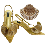 Chaussures de soirée de créateur italien avec pochette assortie pour mariages africains et occasions nuptiales, chaussures pour femmes en dentelle brodée et perles