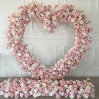 Arche décorative en forme de cœur JHF01 pour événements de mariage avec support, toile de fond florale artificielle, accessoire de décoration pour demande en mariage
