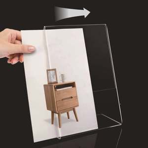 Free Standing Leaflet <strong>Display</strong> <strong>Stand</strong> A4 Acrylic Poster Menu Holder 8.5 X 11 Inches Acrylic Slant Back Sign Holder